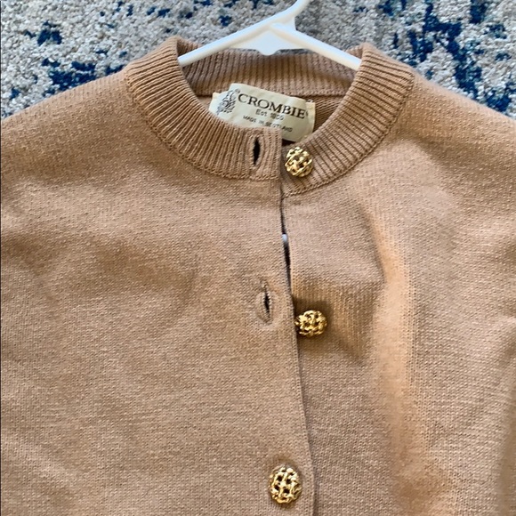 Vintage Crombie Tan Cardigan Sweater 